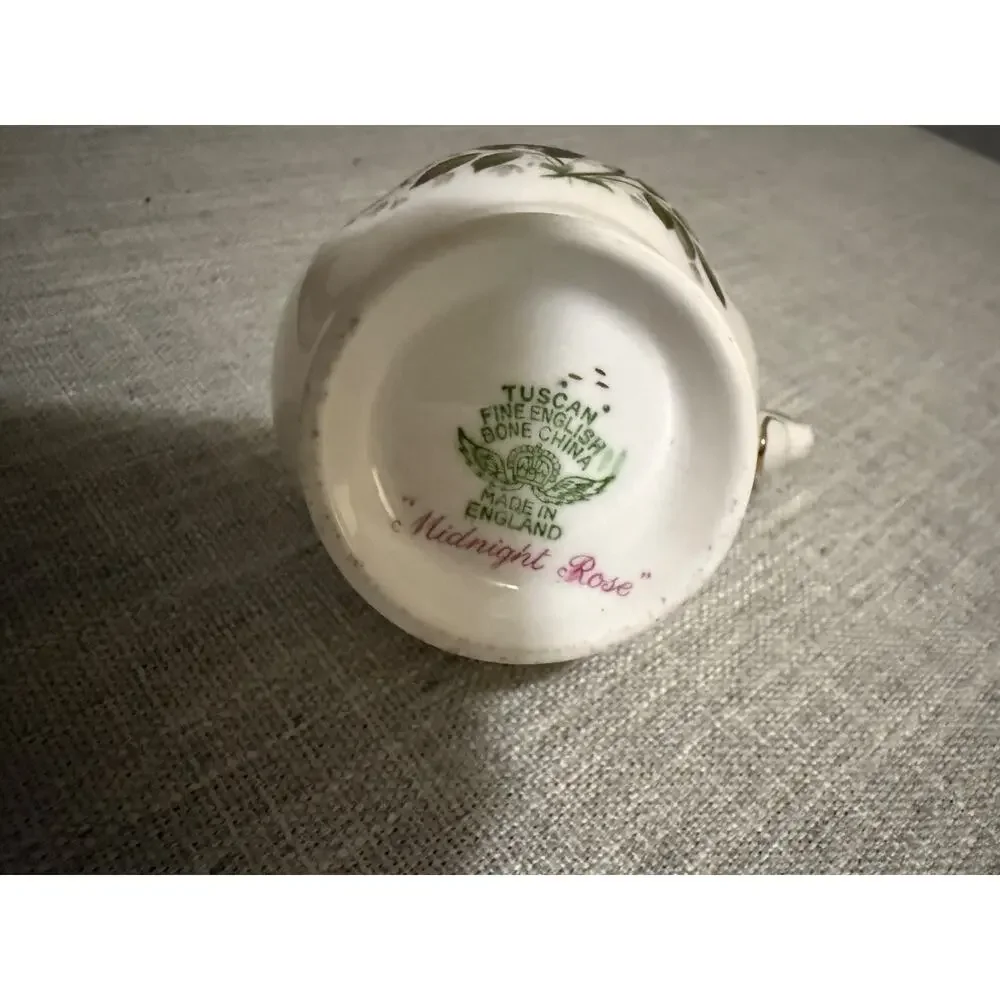 Vintage Tuscan Fine English Bone China Midnight Rose Creamer